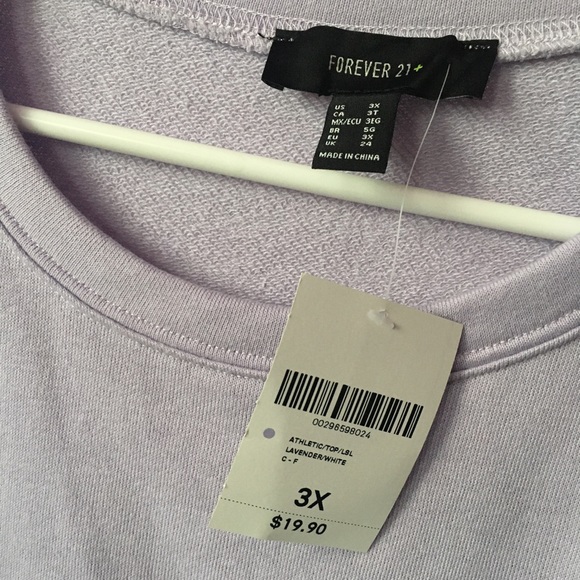 Lavender white color block sweatshirt - Picture 3 of 3